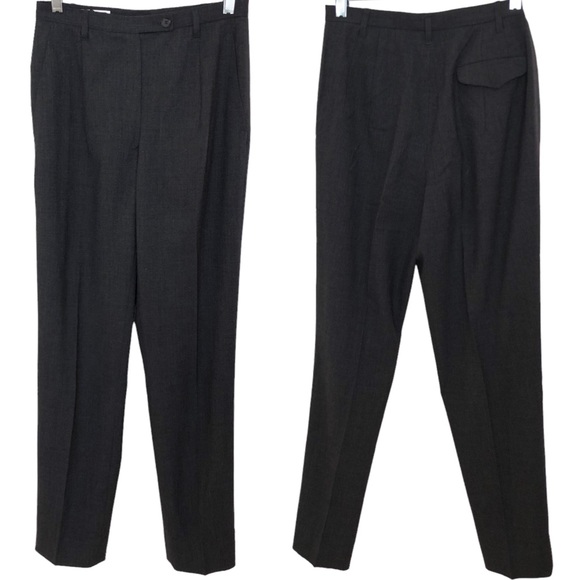 Jil Sander Pants - Jil Sander Fleeced Wool Charcoal Grey Trouser Pants